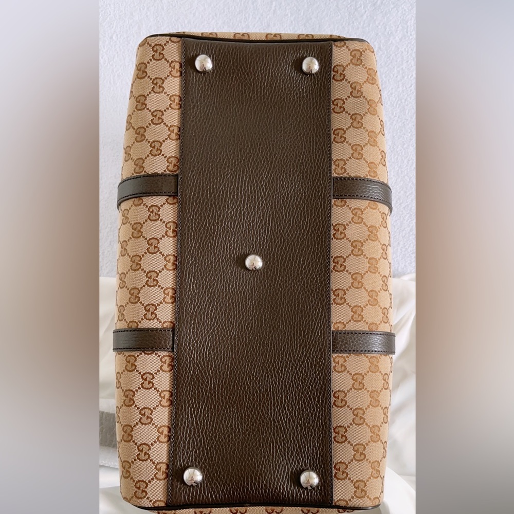 Gucci Luggage GG Guccissiama Monogram Canvas Boston Carry On Duffle Travel Bag - Picture 15 of 16